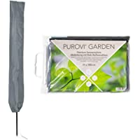 Purovi Garden- Funda Protectora Premium para Sombrilla de Sol con Bastón y Cremallera- Gris- Ø 300cm
